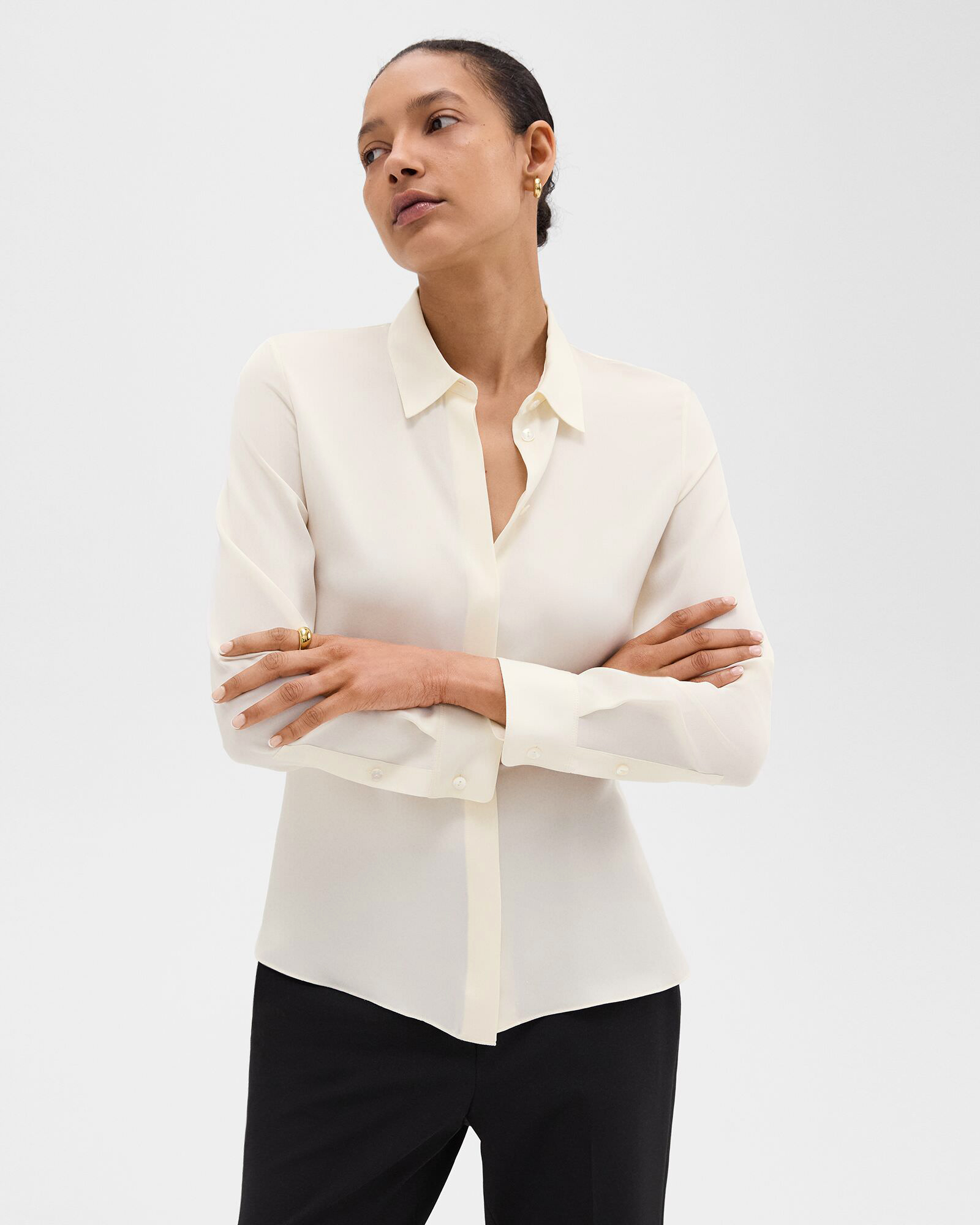 Modern Georgette Fitted Shirt | WOMEN（レディース）｜Theory