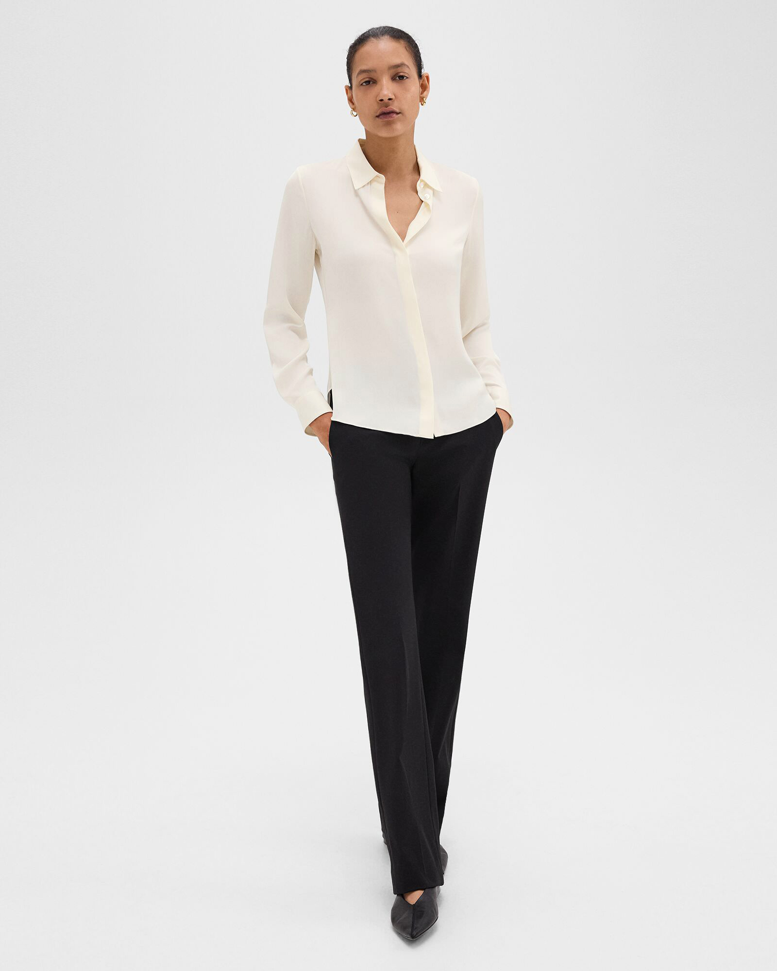 Modern Georgette Fitted Shirt | WOMEN（レディース）｜Theory