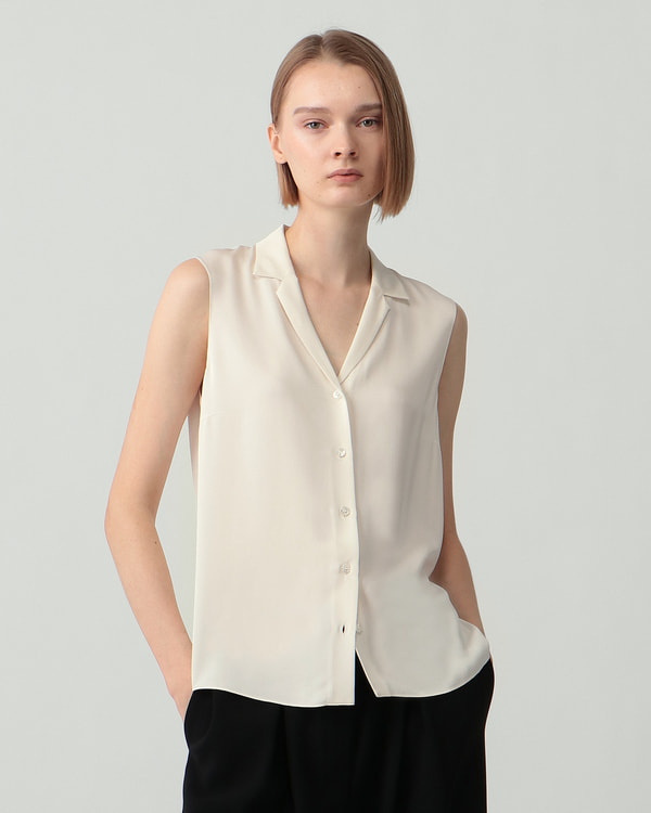【Theory】Modern Georgette Camp Collar Blouse 【Theory】Modern Georgette Camp Collar Blouse