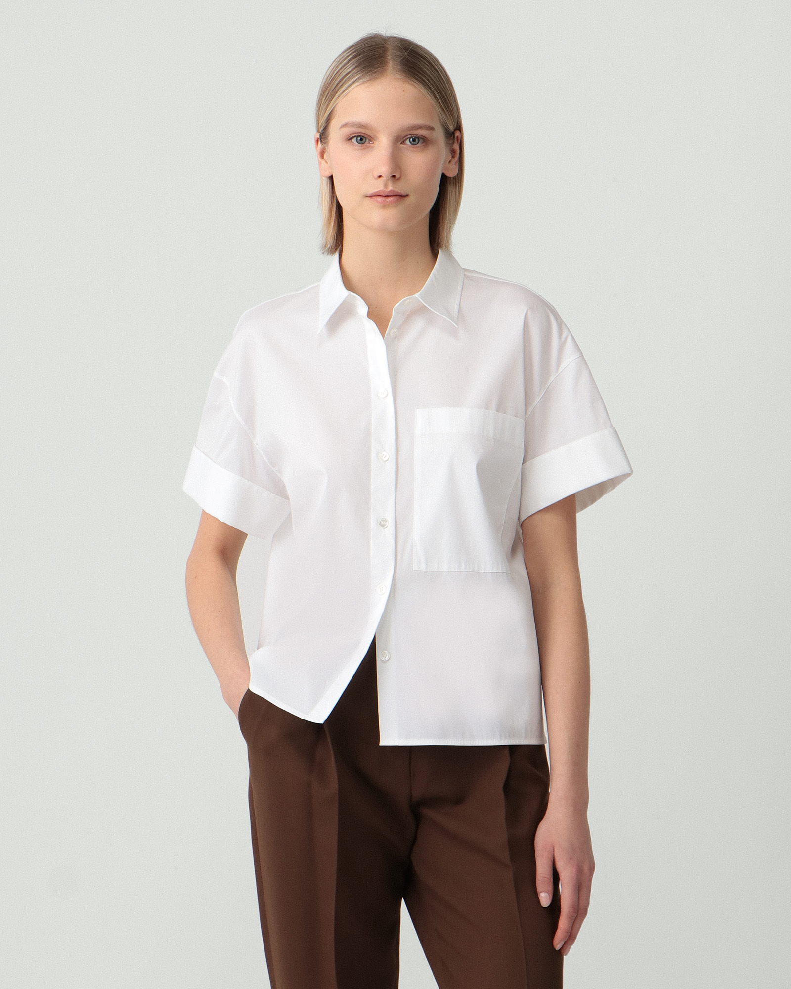 25年 theory Cotton Shirting SS CUFF SHIRT Cotton Shirting Short Sleeve Cuff Shirt | WOMEN(レディース