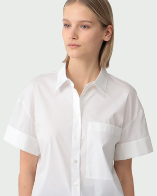 Cotton Shirting Short Sleeve Cuff Shirt | WOMEN（レディース