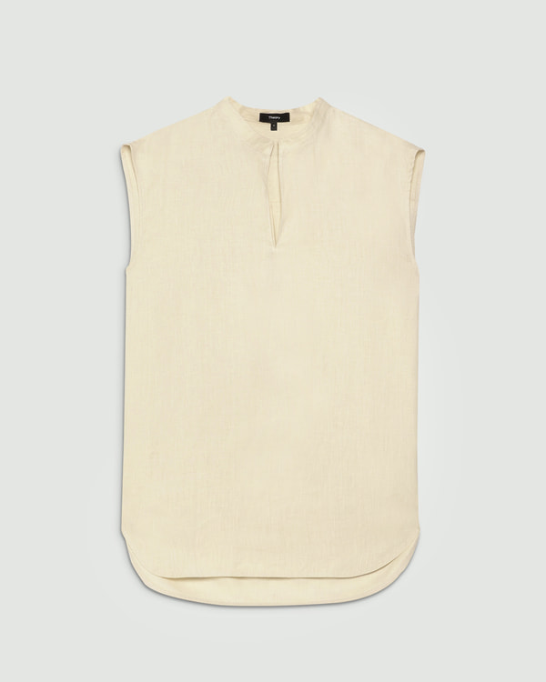 発売予定》 Relaxed Linen Slit Boxy Top | WOMEN（レディース