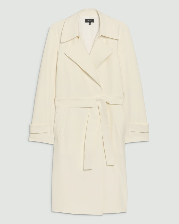美品】Theory セオリー CLASSIC CREPE トレンチコート 白