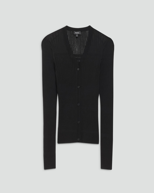 【Theory】Wooster Crepe Knit Sheer Stripe Cardigan 【Theory】Wooster Crepe Knit Sheer Stripe Cardigan