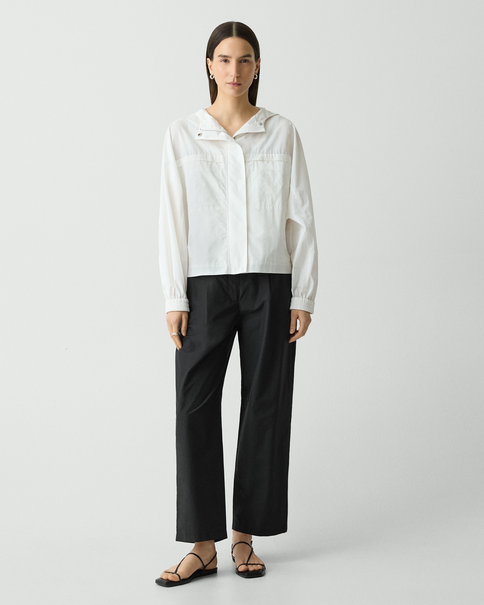 セオリー　フードジャケット　SOFT LAWN GATHER　ホワイトS セオリー(Theory)公式通販 レディースファッション