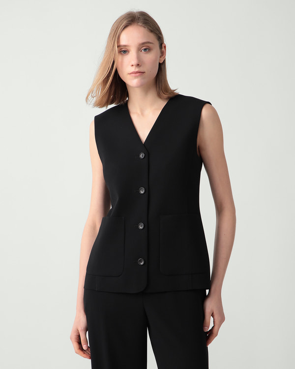 【Theory】Satin Crepe Zigzag Stitch Vest 【Theory】Satin Crepe Zigzag Stitch Vest