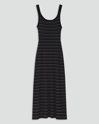 【新品未使用！】Pin-Stripe Belted Flared Dress M Pin-Stripe Belted Flared Dress