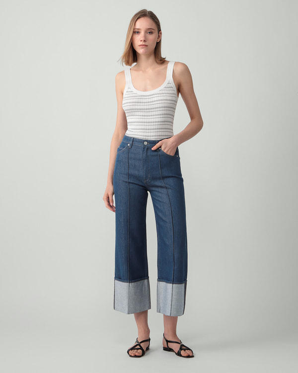 【Theory】Relaxed Denim Cropped Cuff Pant D 【Theory】Relaxed Denim Cropped Cuff Pant D