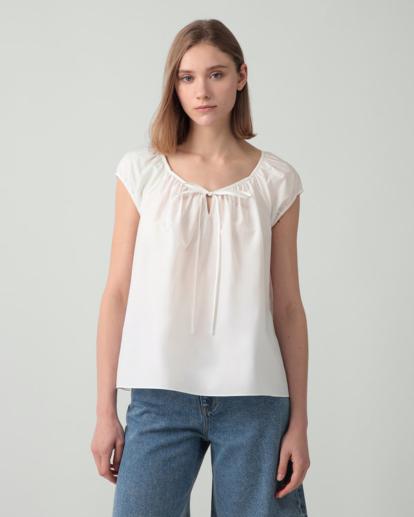 【Theory】《予約商品》 Soft Lawn Narrow Tie Blouse 【Theory】《予約商品》 Soft Lawn Narrow Tie Blouse
