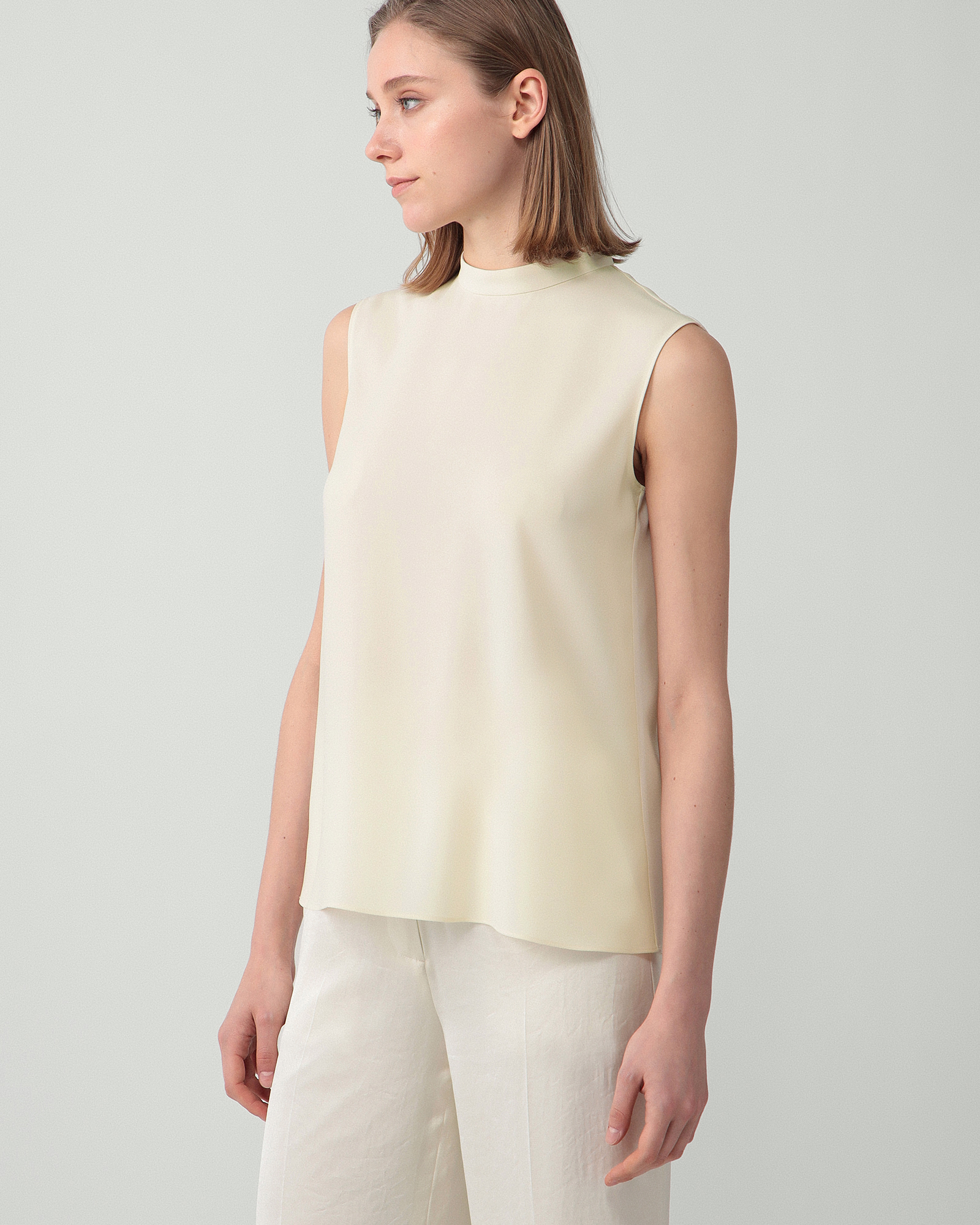 発売予定》 Satin Crepe Stand Collar Top | WOMEN（レディース