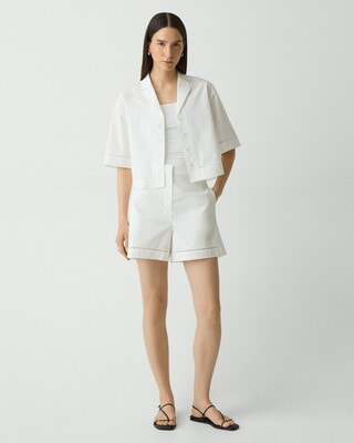一部店舗限定 City Poplin Lapel Collar Shirt | WOMEN
