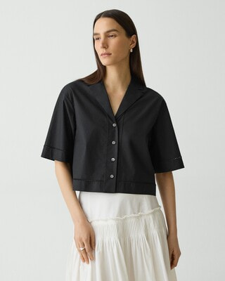 一部店舗限定 City Poplin Lapel Collar Shirt | WOMEN