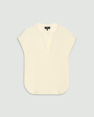 【2025今期✨️セオリー】 Satin Crepe Easy Popover Satin Crepe Easy Popover 半袖シャツ - メルカリ