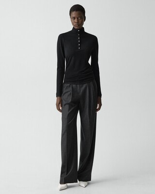 【超美品】Ttheory Regal Wool Slim Rib PO B S Regal Wool Henley Sweater | WOMEN（レディース）｜Theory 公式