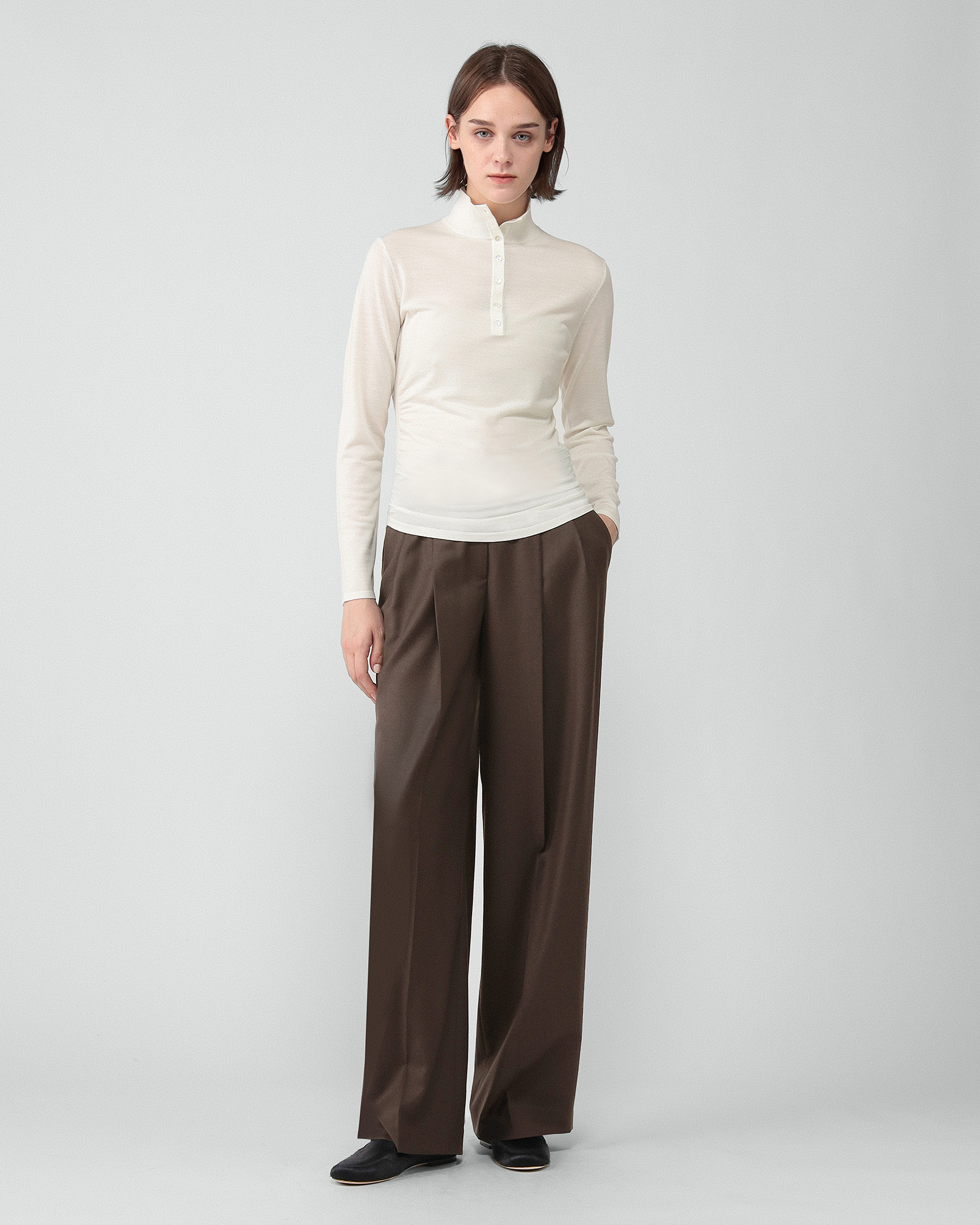 ★週末お値下げ中★人気ニットTheory Regal Wool Tneck PN 中古・古着通販】theory (セオリー) Regal Wool Tneck P グレー