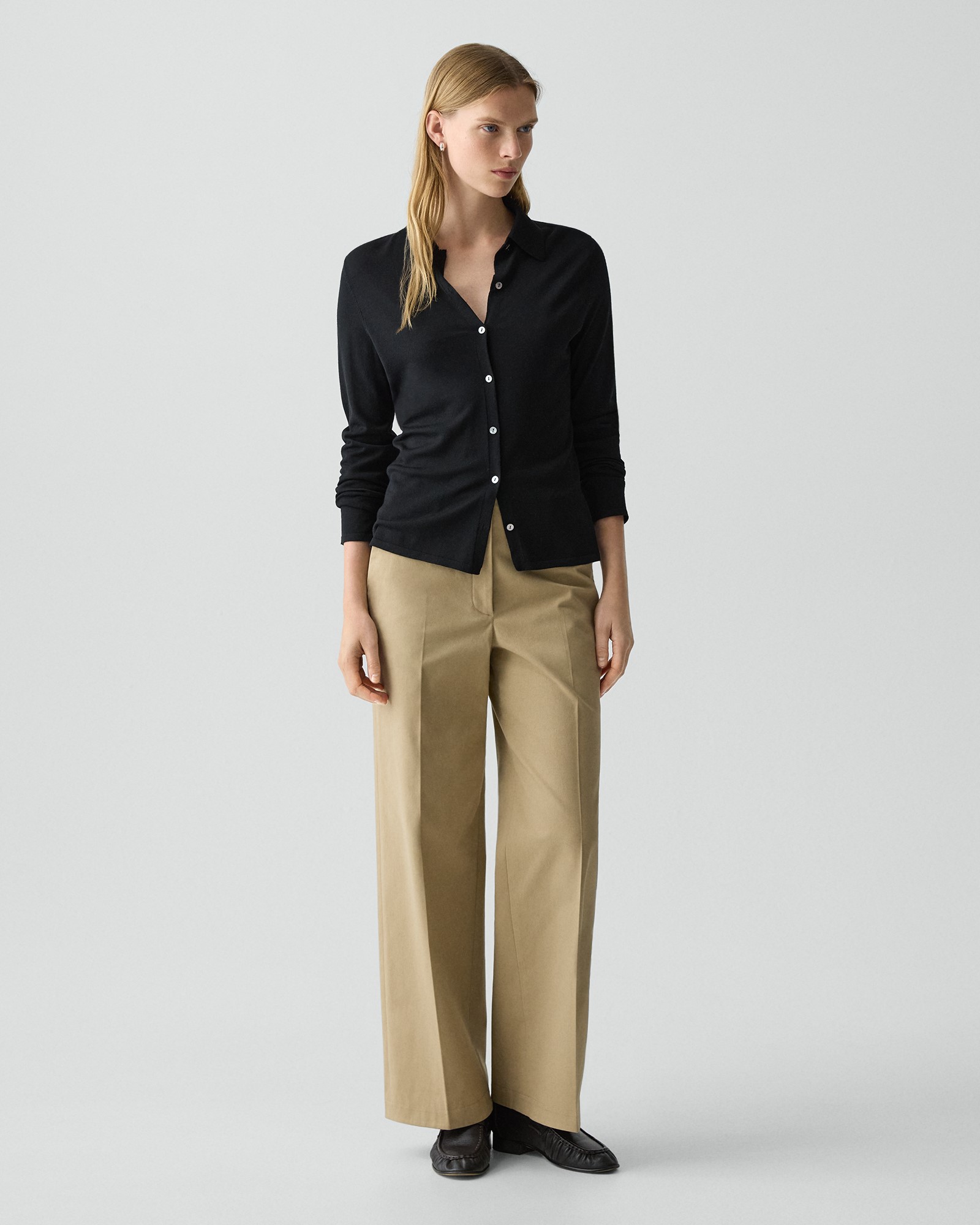 【超美品】Ttheory Regal Wool Slim Rib PO B S Regal Wool Rib Knit Top | Theory