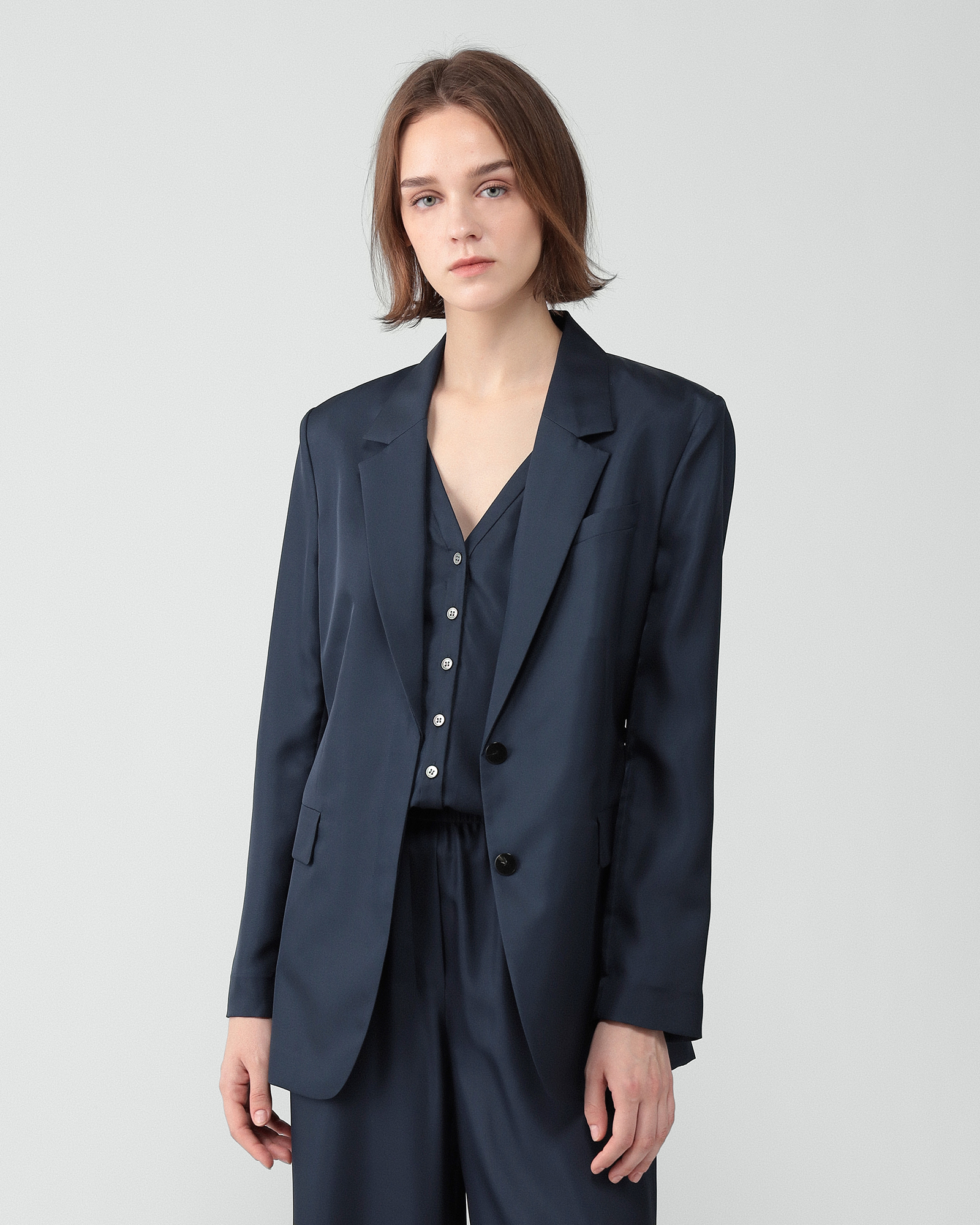 予約商品》 Mod Silk Twill Cinched Blazer | WOMEN（レディース