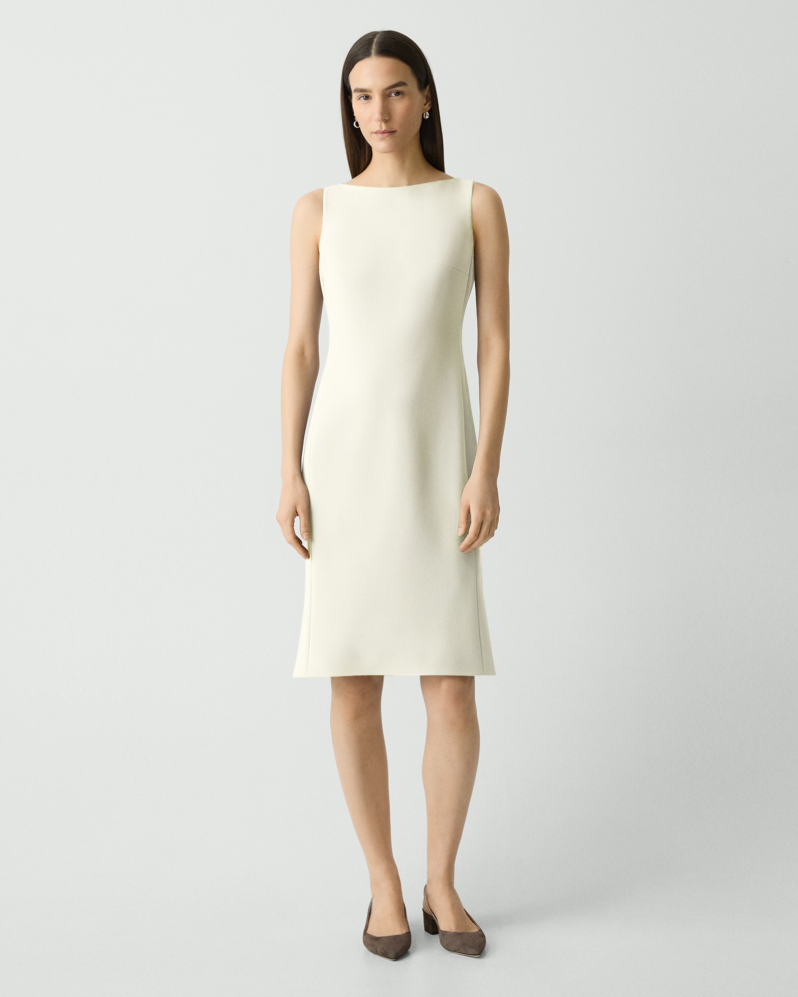 新品 Theory ワンピース ドレス 白 タグ付き Admiral Crepe Admiral Crepe Flared Dress | WOMEN（レディース）｜Theory 公式通販