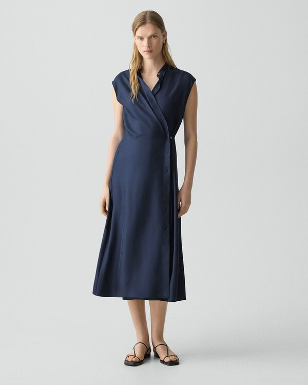 【Theory】《予約商品》 Mod Silk Twill Convertible Wrap Dress 【Theory】《予約商品》 Mod Silk Twill Convertible Wrap Dress