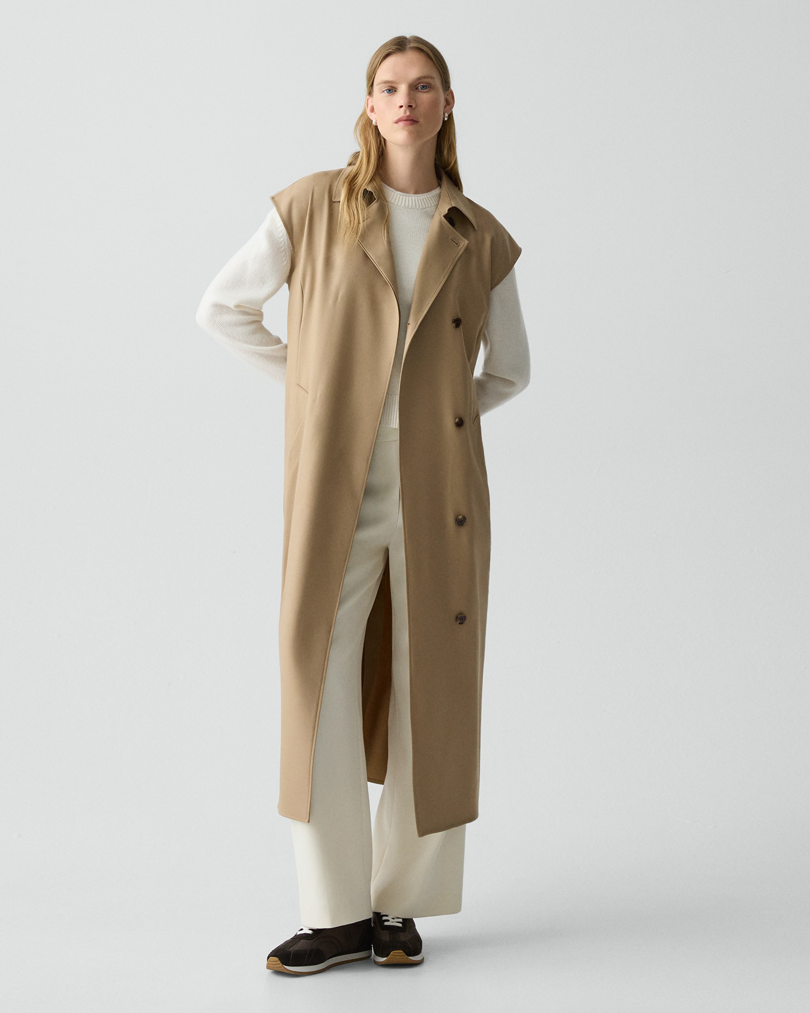 一部限定カラー Wool Pl Flannel Belted Dress | WOMEN