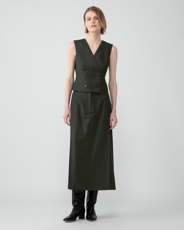 【Theory】Sleek Flannel Deep Pleat Skirt 【Theory】Sleek Flannel Deep Pleat Skirt
