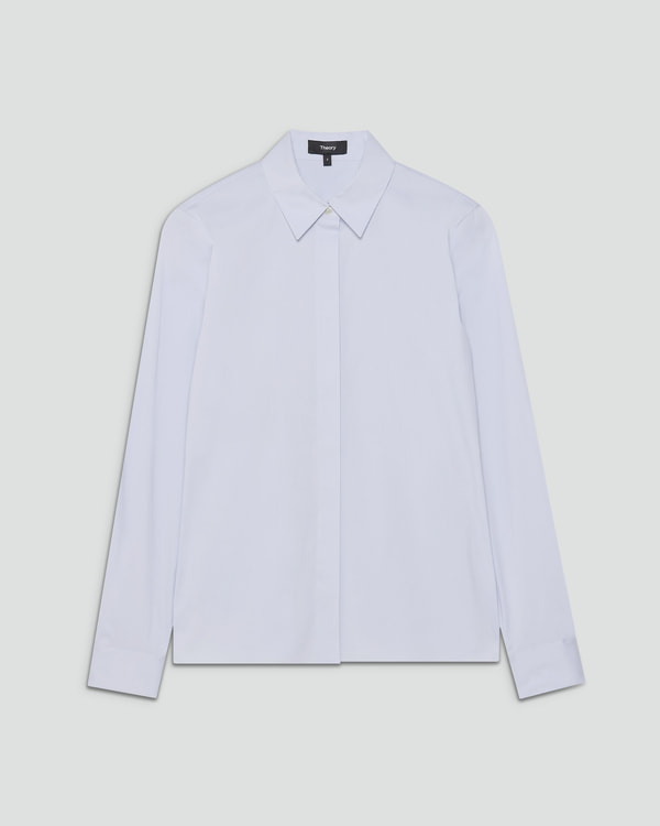 【セオリー】23AW シャツ ブラウス M チャコールグレー 長袖 WOMEN ブラウス・シャツ | WOMEN（レディース）｜Theory 公式通販サイト