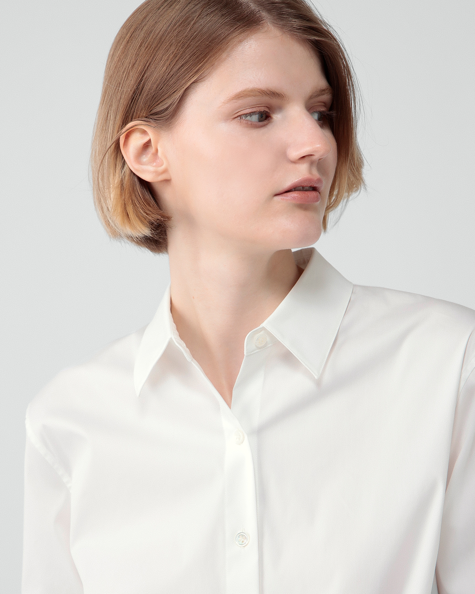 Cotton Shirting Fixed Sleeve Shirt | WOMEN（レディース）｜Theory