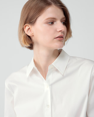 Cotton Shirting Fixed Sleeve Shirt | WOMEN（レディース）｜Theory