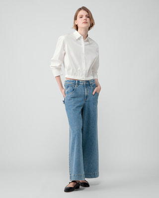 美品♪ セオリー Theory ライトデニム コットンブラウス 水色 Theory - 美品♪ セオリー Theory ライトデニム コットンブラウス 水色
