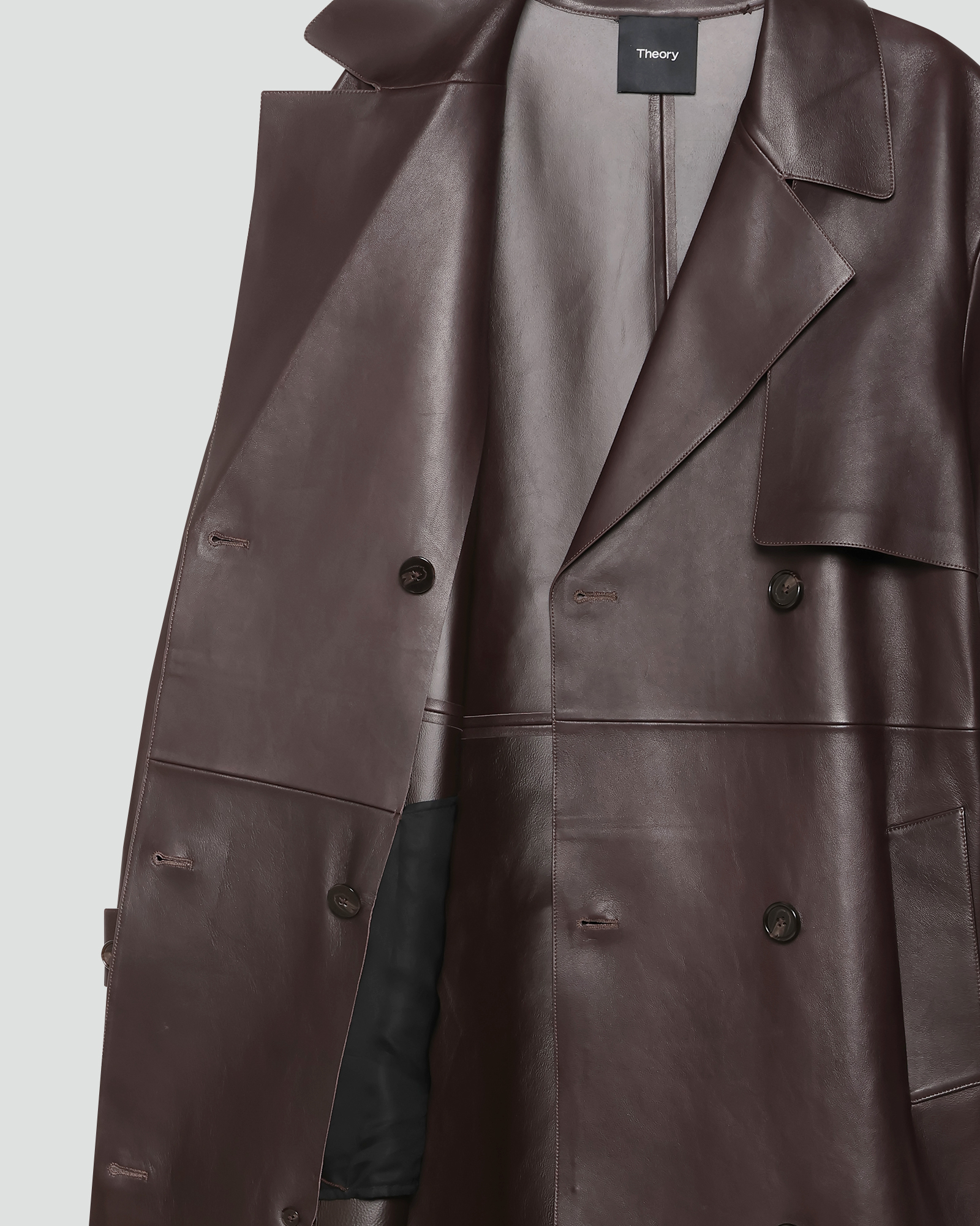 一部店舗限定 Sleek Nappa Double Breasted Trench L | WOMEN