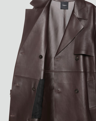 一部店舗限定 Sleek Nappa Double Breasted Trench L | WOMEN