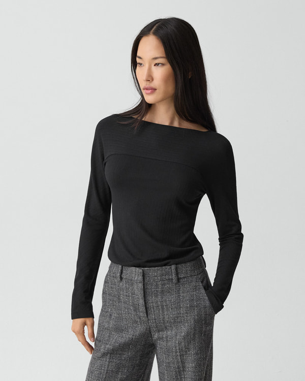 【Theory】Defined Rib Boatneck Tee 【Theory】Defined Rib Boatneck Tee