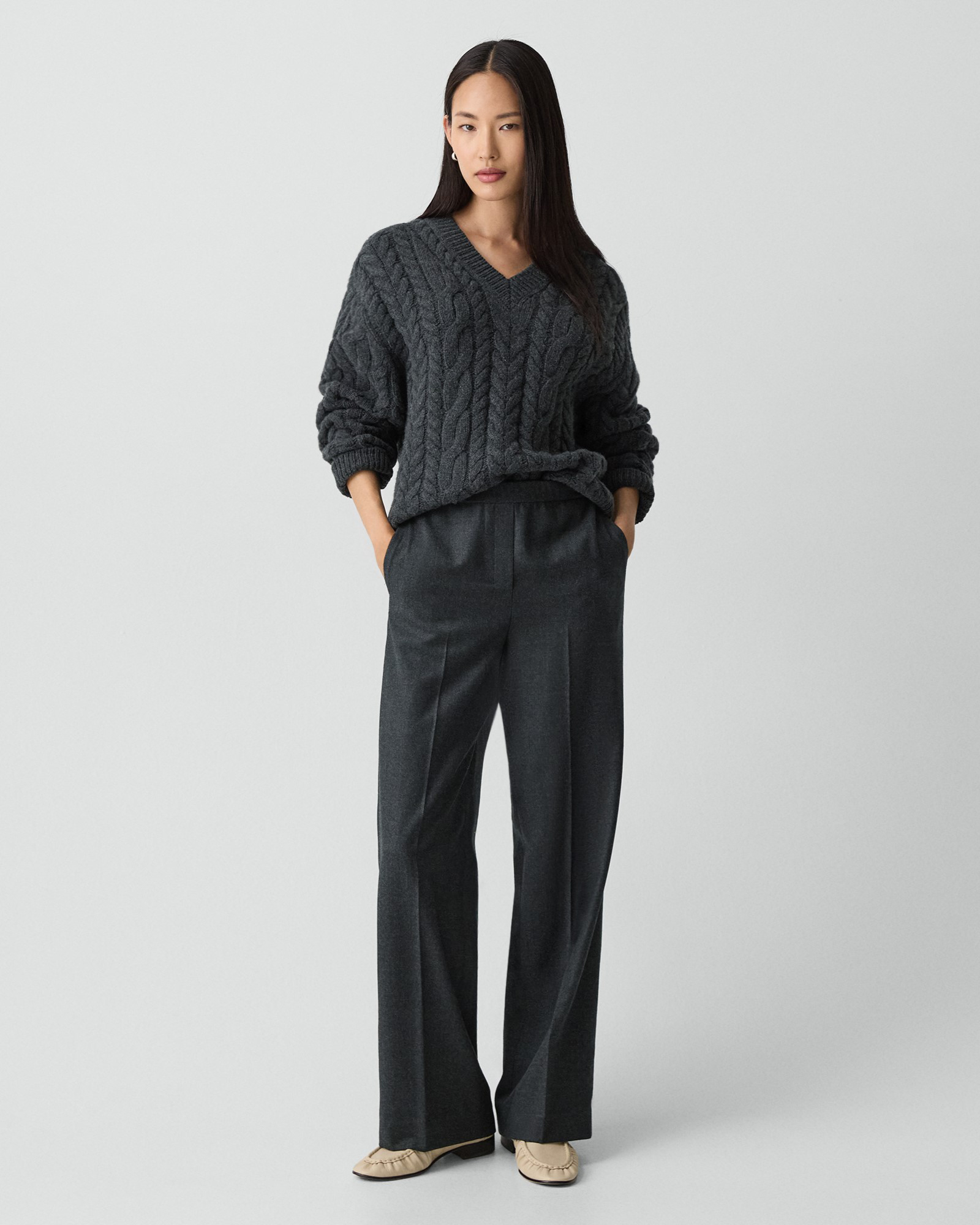 一部店舗限定 Felted Wool Cash Cable Sweater | WOMEN（レディース