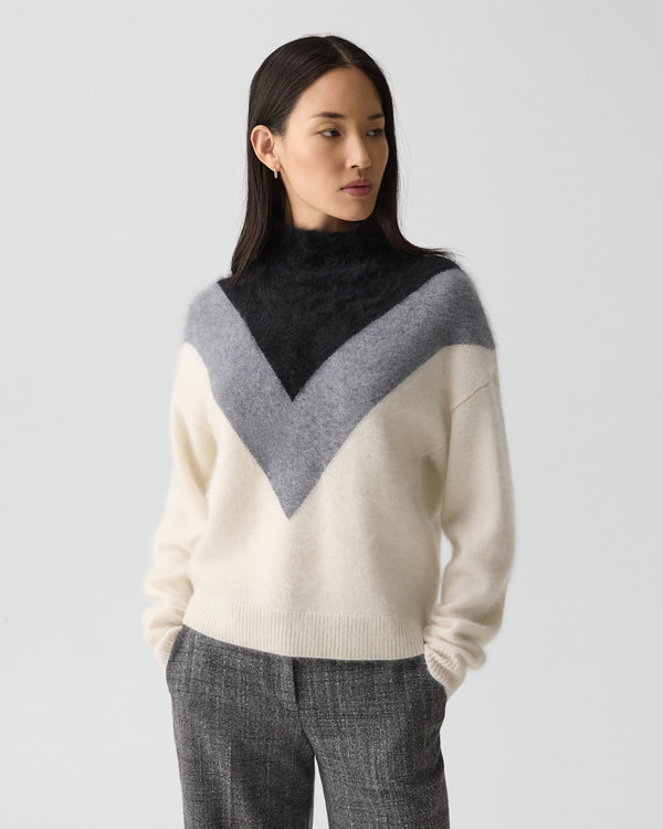 【Theory】Airy Cashmere Chevron Yoke Pullover 【Theory】Airy Cashmere Chevron Yoke Pullover