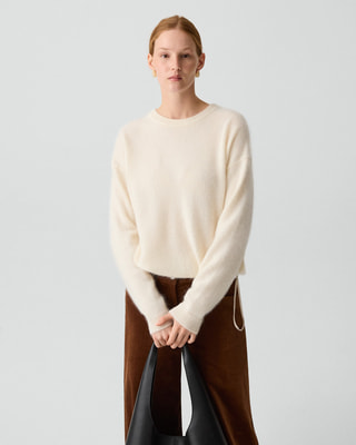 Theory セオリー ドローストリング プルオーバー ニット セーター L ウール コットン カシミヤ 他 長袖 モックネック レディース AM8056A19 セオリー(Theory)公式通販