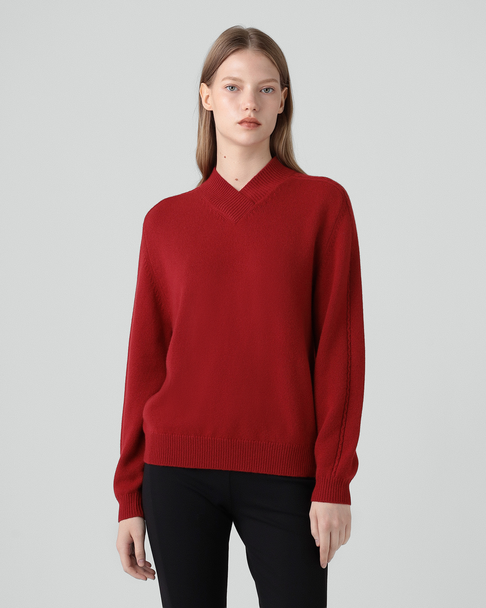 美品 定価6.8万 theory luxe カシミヤ100%ニット レッドクレー 015401726_c275_a002.jpg