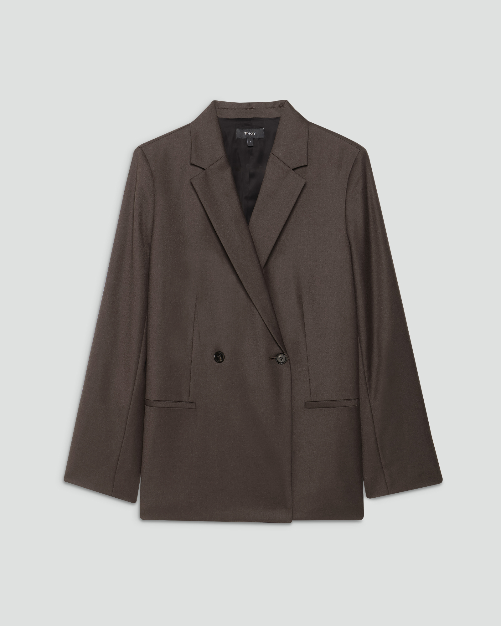 極美品 23年 Theory セオリー Sleek Flannel DB JKT セオリー Theory SLEEK FLANNEL BOXY DB JKT （ベージュ） -靴