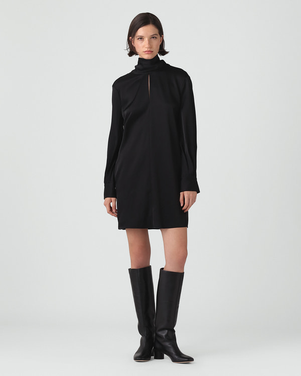 【Theory】《予約商品》 Base Satin Blouson Sleeve Dress 【Theory】《予約商品》 Base Satin Blouson Sleeve Dress