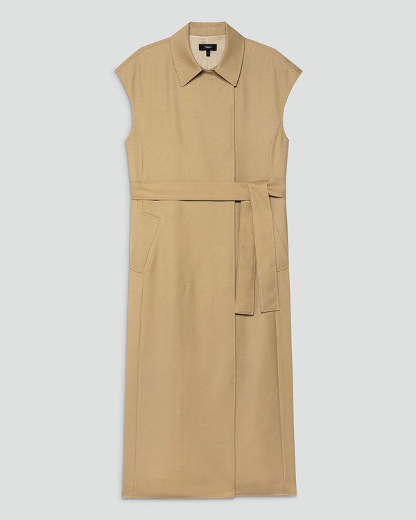 【Theory】Sleek Flannel Belted Dress 【Theory】Sleek Flannel Belted Dress