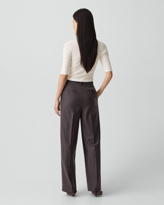 Sleek Flannel Double Pleat Pant | WOMEN（レディース）｜Theory 公式
