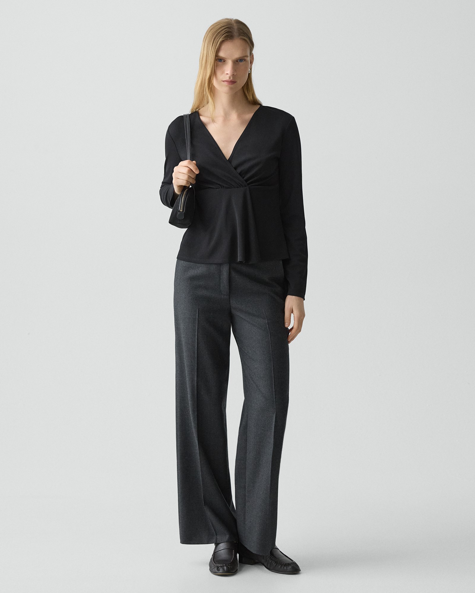 Sleek Flannel Straight Pant Cw | WOMEN（レディース）｜Theory