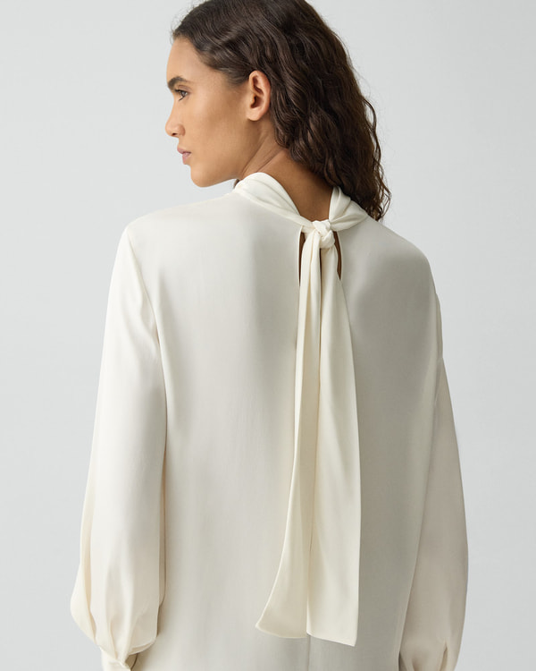 Theory セオリー 絹100％ 長袖ブラウス 襟付き アイボリー 新品未使用 ブラウス・シャツ | Theory [セオリー] 公式通販サイト