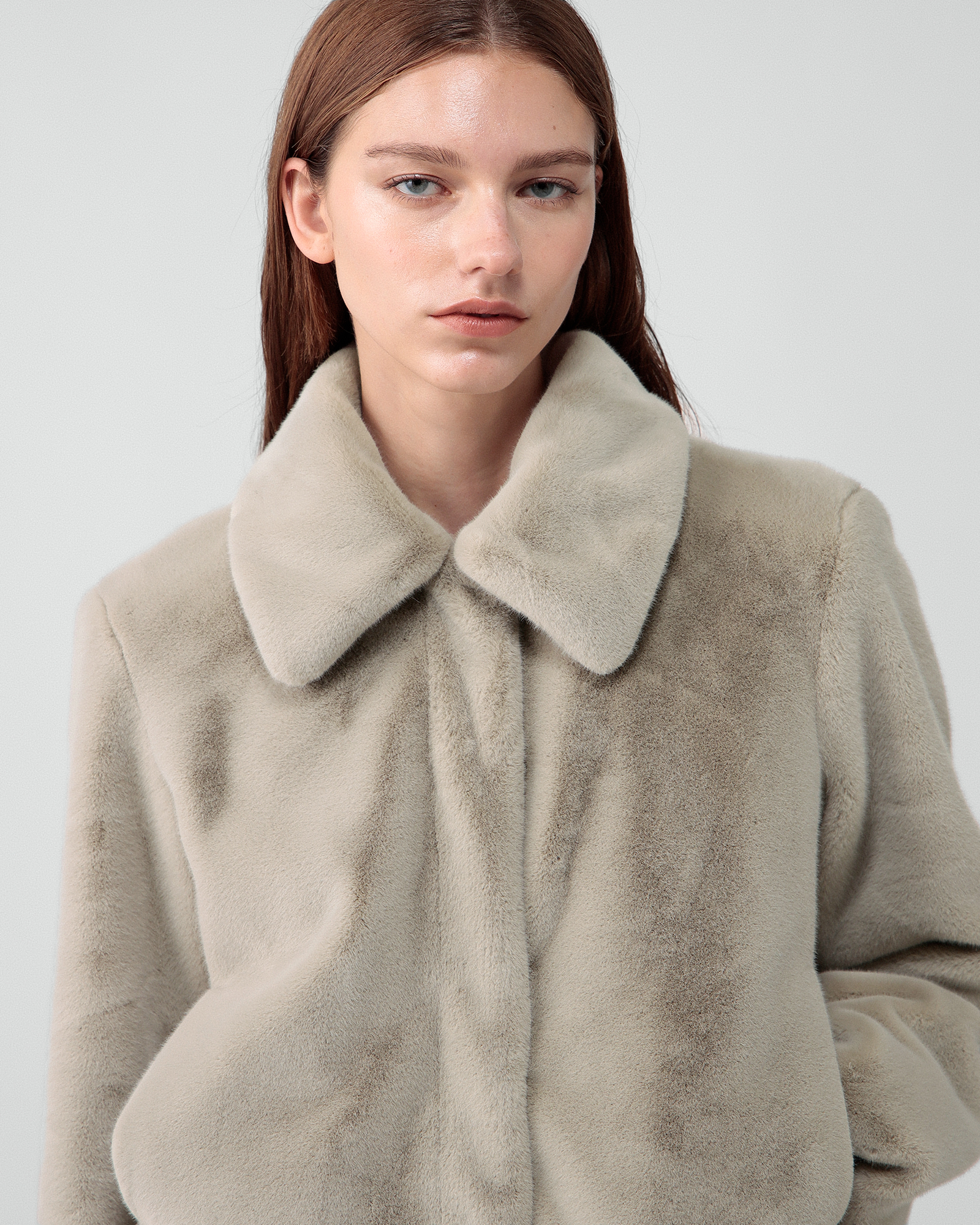 FAUX ファーコート 楽天市場】フェイク フォックスファー コート ショート丈