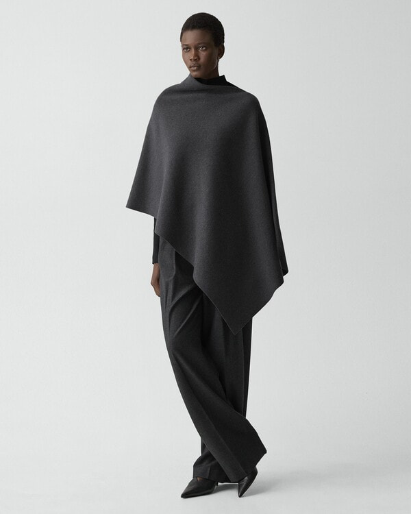 【Theory】Felted Wool Cash Drape Poncho 【Theory】Felted Wool Cash Drape Poncho