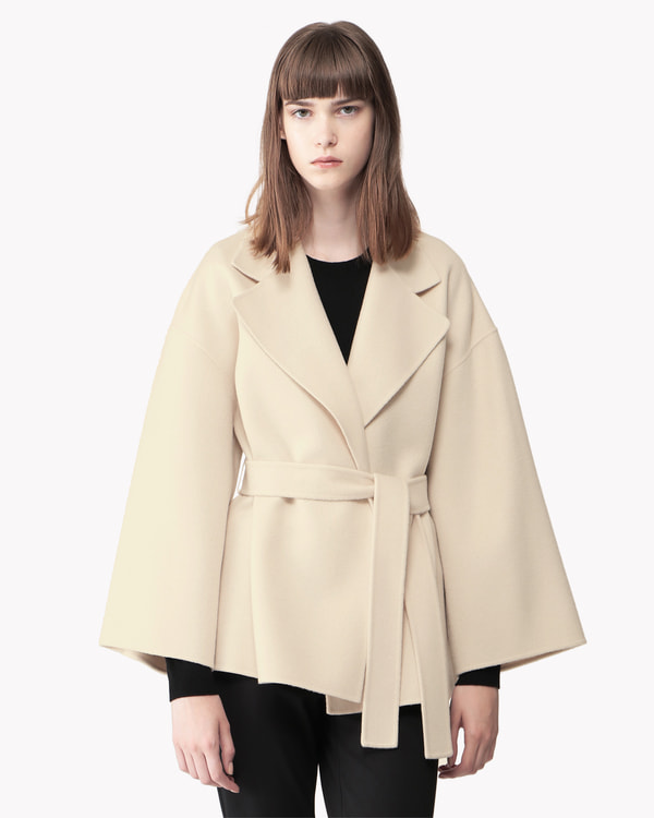 Theory 18aw ショートラップコート キャメル