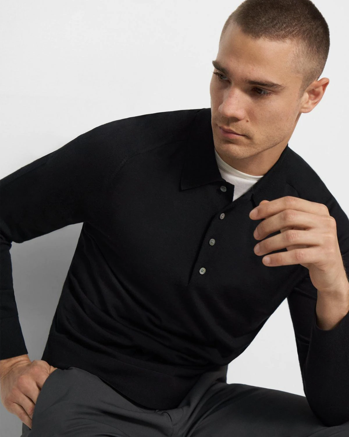 Regal Wool LS Button Polo | MEN | Theory [セオリー] 公式通販サイト