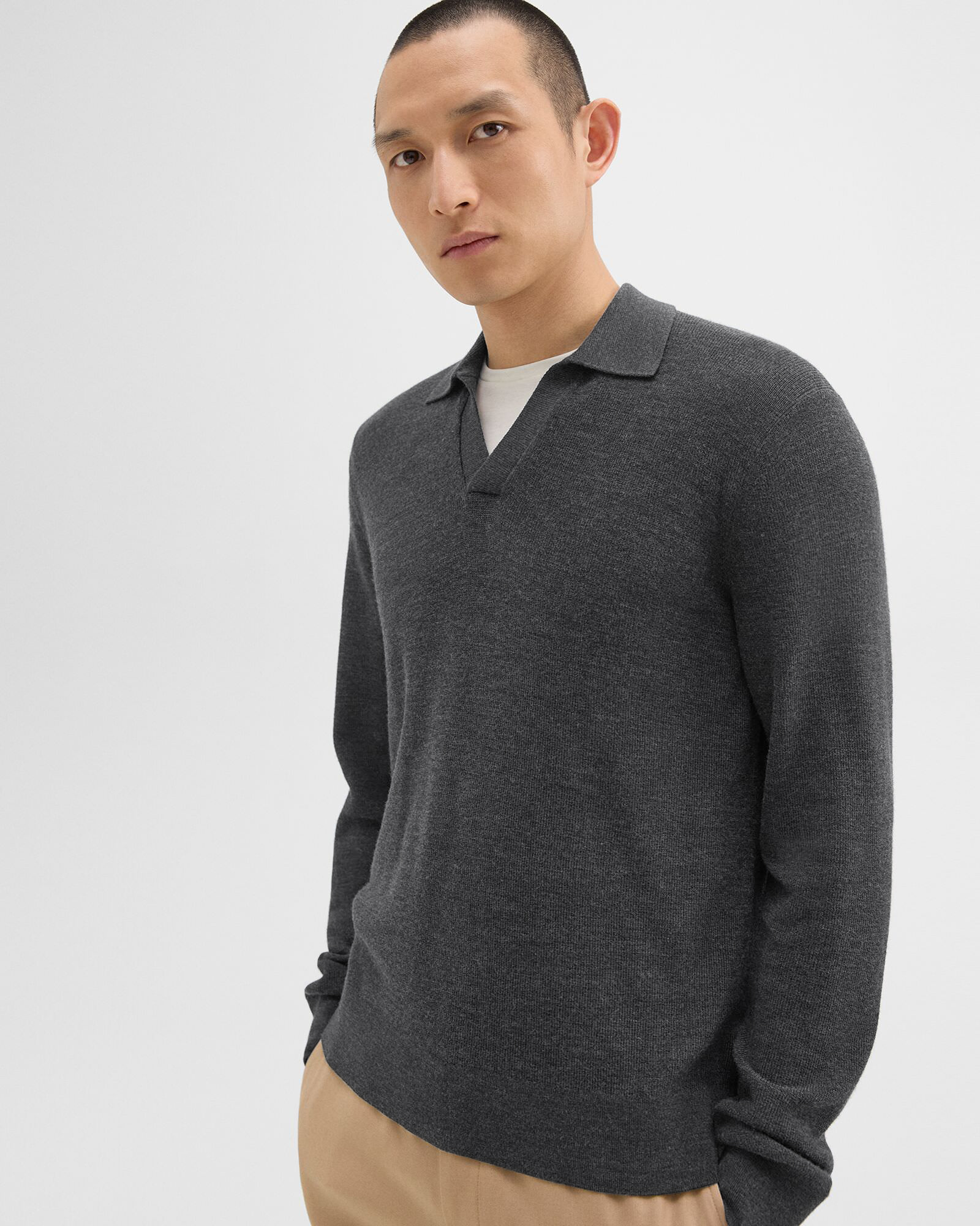 Regal Merino Johnny Collar LS | MEN | Theory [セオリー] 公式通販サイト