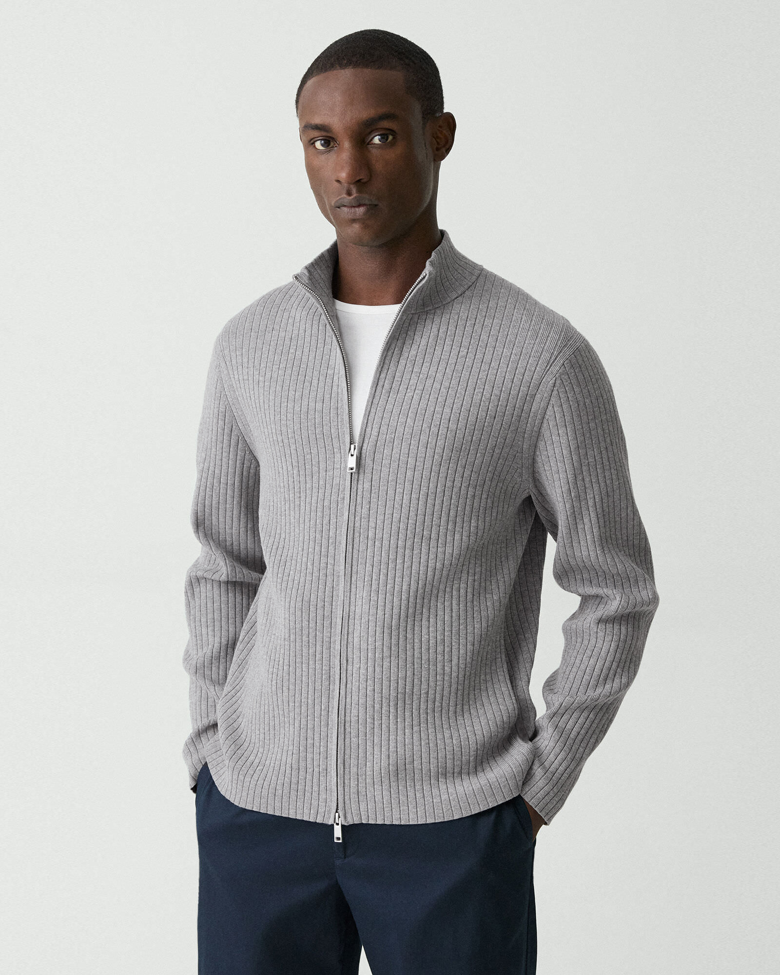 Light Bilen Fullzip Mockneck Sweater | MEN | Theory