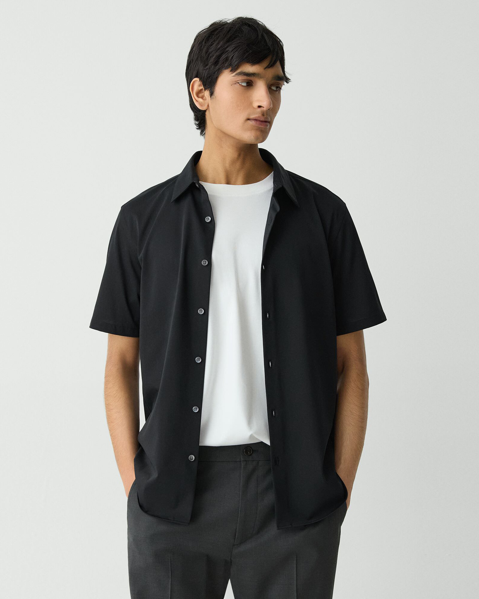 theory◆Tシャツ/M/レーヨン/BLK/09-5101002-050-904// Cotton JSY Precise Tee | MEN | Theory [セオリー] 公式通販サイト