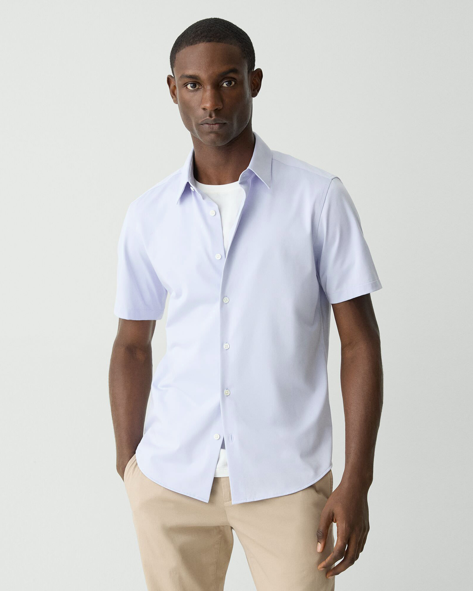 セオリー　メンズ(theory)リヨセル半袖シャツ 2枚組【L】 Structure Knit Irving Shirt Shortsleeve | MEN | Theory